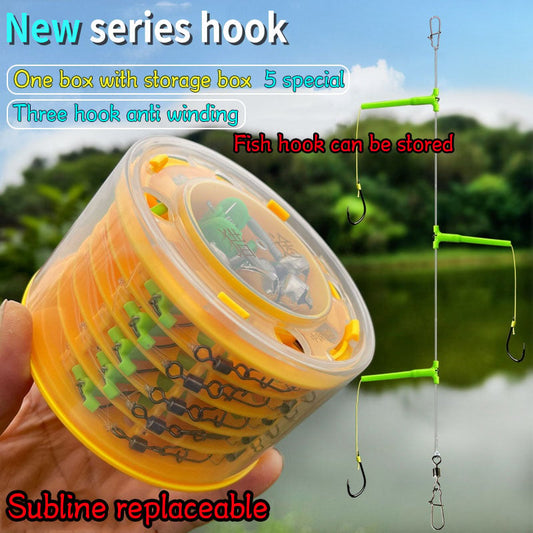 🐟  Newest Anti-tangle Tandem Fishing Hooks with Organizer🐙