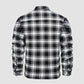Flannel-skjortejakke til mænd Langærmet, vatteret, foret, ternet frakke med knap ned Tykt overtøj til vinter